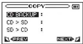 COPY CD BACKUP : CD > SD : SD > CD :