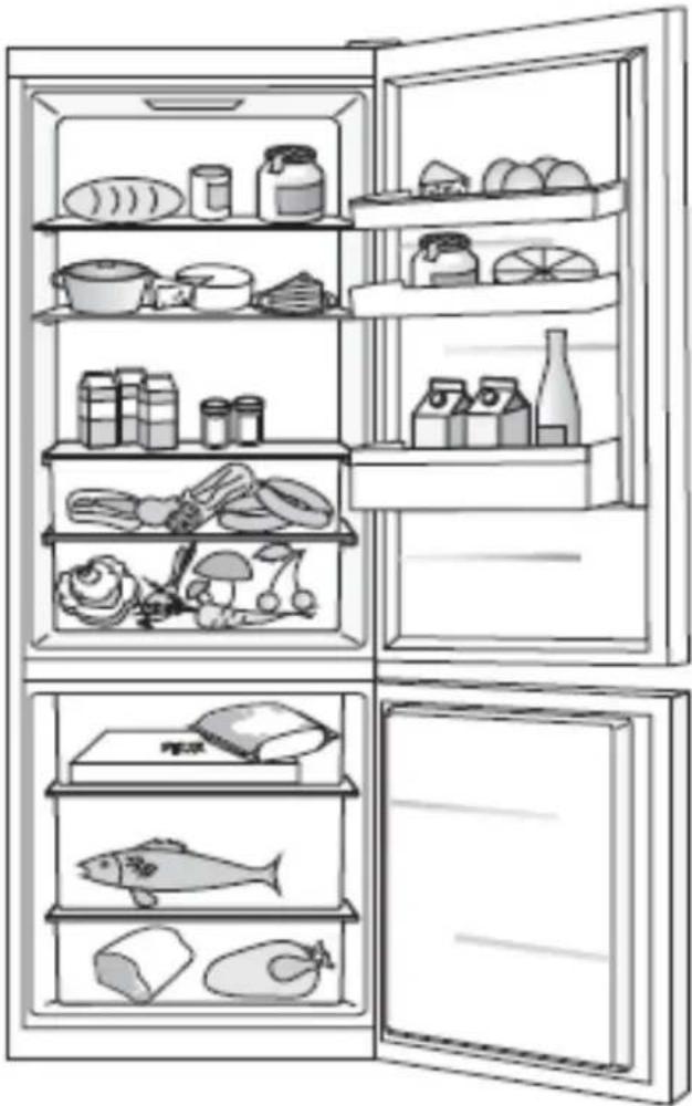 Respekta Esko KGE144 - Sections in the refrigerator compartment: - 1