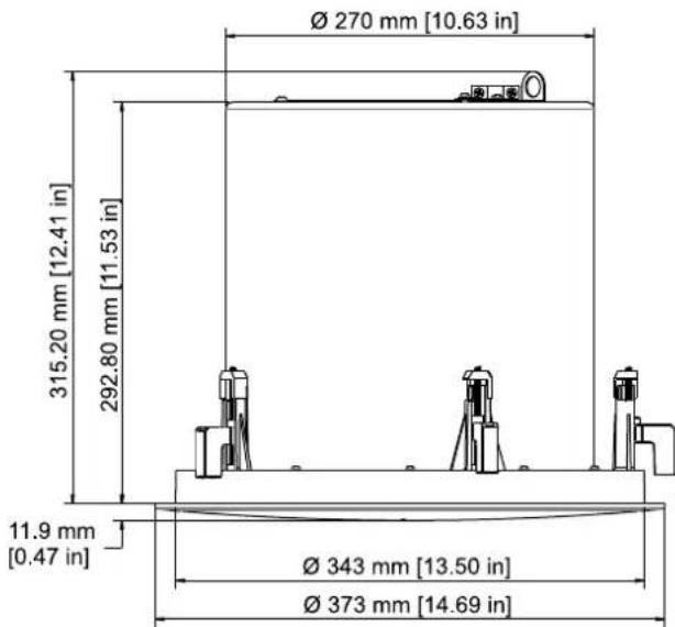 Ø 270 mm [10.63 in] 315.20 mm [12.41 in] 292.80 mm [11.53 in] 11.9 mm [0.47 in] Ø 343 mm [13.50 in] Ø 373 mm [14.69 in]