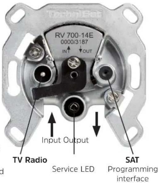 RV 700-14E 0000/3187 INT OUT Input Output TV Radio Service LED SAT Programming interface