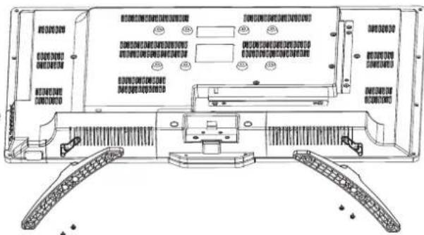 Technical diagram of a device rear panel with labeled components and status indicators