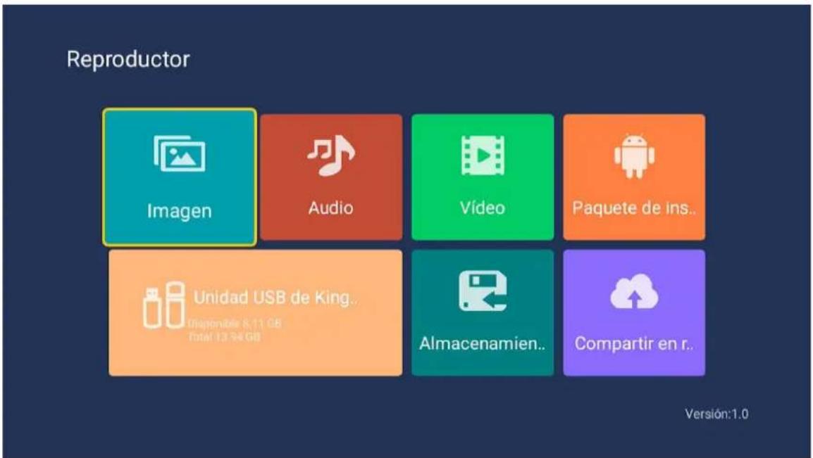 Reproductor Imagen Audio Vídeo Paquete de ins.. Unidad USB de King.. Disponible 8.11 GB Total 13.94 GB Almacenamien.. Compartir en r.. Versión:1.0
