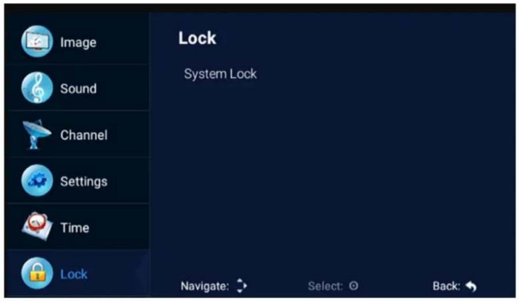 Lock System Lock Navigate: → Select: Ⓧ Back: ←