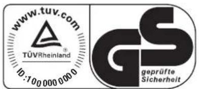 www.tuv.com TÜVRheinland® ID:100 000 000 GS geprüfte Sicherheit