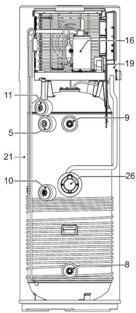 Technical diagram of an internal combustion chamber with numbered components for identification