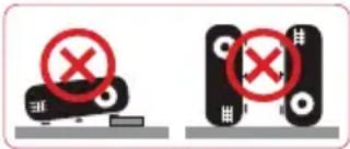 Two icons showing a computer monitor with a red X mark and a black CD, both marked with red prohibition signs.