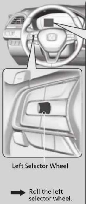 Left Selector Wheel Roll the left selector wheel.