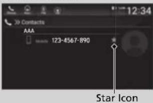 Contacts AAA 123-4567-890 Star Icon