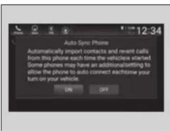 Auto Sync: Phone Automatically import contacts and revert calls from this phone each time the vehicle starts. Some phones may have an additional setting to allow the phone to auto connect exchuse your turn on your vehicle. ON OFF