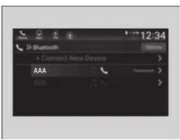 12:34 Bluetooth Connect New Device AAA Connected