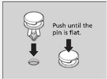 Push until the pin is flat.