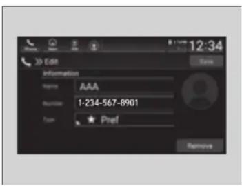 12:34 Edit Information Name: AAA Address: 1-234-567-8901 Name: Pref Remove