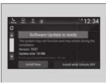 12:34 Software Update is ready The system may not function and may reset during the installation Version 7637 Update size: 10 MB Install Power Install while Vehicle OFF