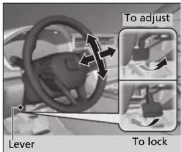To adjust Lever To lock
