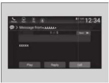Message from 1 = 5 XXXXX Play Reply Call 12:34