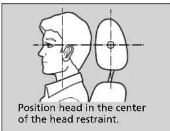Position head in the center of the head restraint.