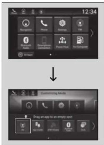 12:34 ↓ Customizing Mobile Drag an app to an empty spot