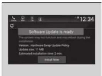 Software Update is ready The updates may not function and may be needed during the installation. Version: Hardware Swap Update Policy Update size: 11 MB Estimated installation time: 2 min. Install Now