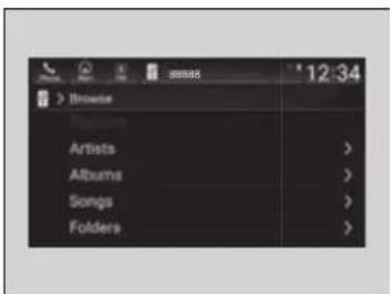 12:34 Browse Artists > Albums > Songs > Folders >