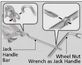 Jack Handle Bar Wheel Nut Wrench as Jack Handle