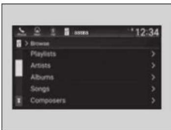 12:34 Browse Playlists > Artists > Albums > Songs > Composers >