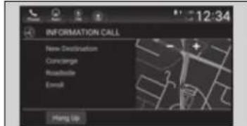 12:34 INFORMATION CALL New Destination Concharge Roadside Email Hang Up