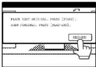 PLACE NEXT ORIGINAL. PRESS [STARI]; ADMIN FINISHING. PRESS [READ-END]. READ-RED