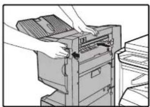 OLIVETTI d-Copia 2301 - Press the detach button and separate the saddle stitch finisher from the machine. - 1