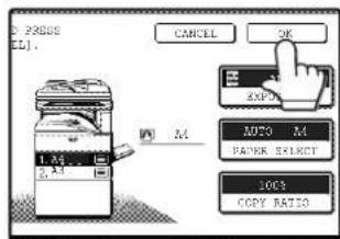 PRESS (L) CANCEL OK M MUTO M PAPER SELECT 1003 COPY RATIO