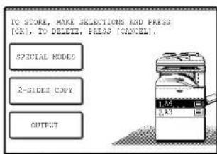 IC STORE, MAKE SELECTIONS AND PRESS [OK], TO DELETE, PRESS (CANCEL). SPECIAL MODES 2-SLIDE COPY OUTPUT