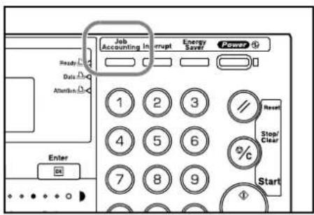 Job Accounting Interrupt Energy Saveer Power + Ready Data Attention 1 2 3 4 5 6 7 8 9 Enter Stop/ Clear Start