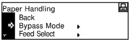 Paper Handling Back Bypass Mode Feed Select