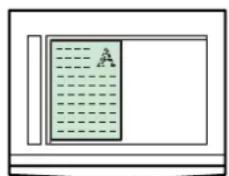 Diagram showing a document with a letter 'A' and horizontal lines, likely representing a form or section.