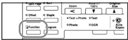 Split Page - Sort Offset Staple Function Program Zoom Auto 100% Original Size Text + Photo O Text Photo OCR Auto Expos