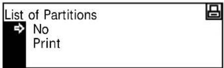 List of Partitions → No Print