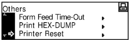 Others Form Feed Time-Out Print HEX-DUMP Printer Reset