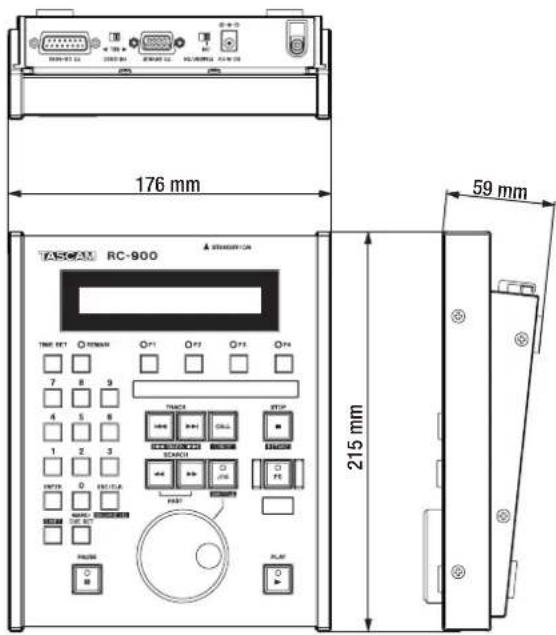 176 mm 59 mm TASCAM RC-900 215 mm