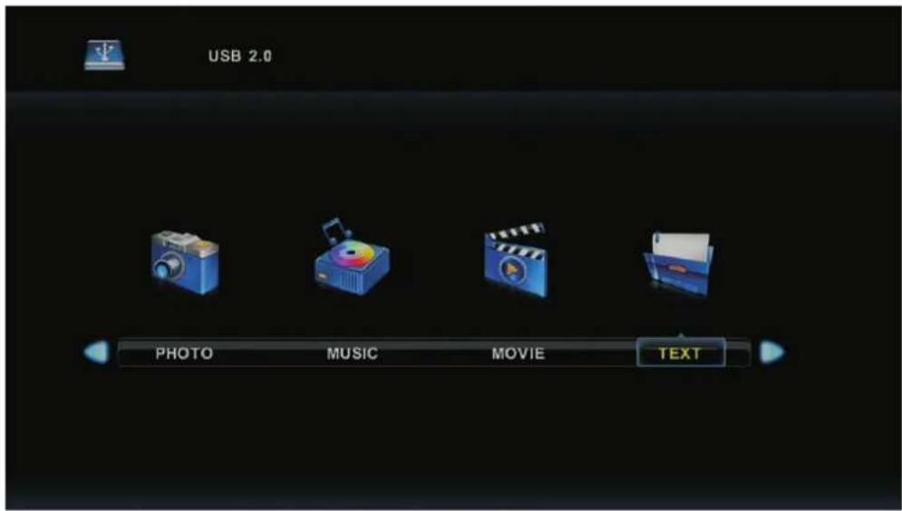 USB 2.0 PHOTO MUSIC MOVIE TEXT