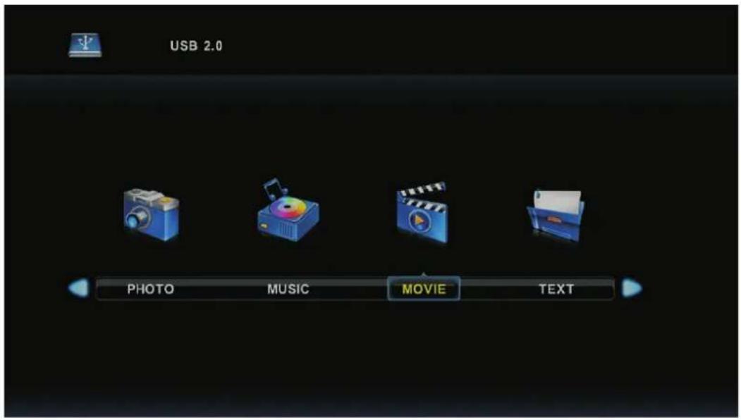 USB 2.0 PHOTO MUSIC MOVIE TEXT