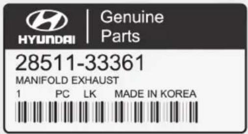 Genuine HYUNDAI | Parts 28511-33361 MANIFOLD EXHAUST 1 PC LK MADE IN KOREA