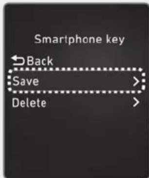 Smartphone key Back Save > Delete >