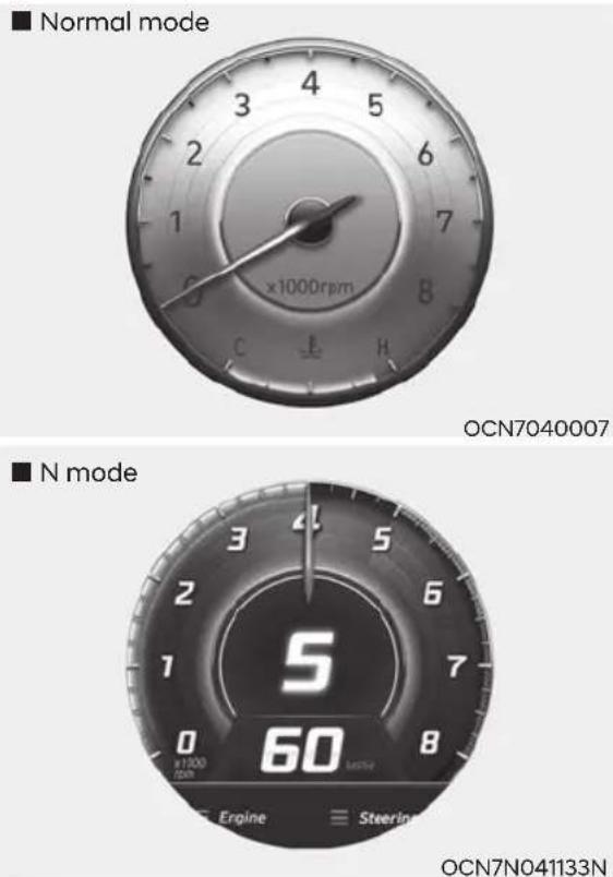 ■ Normal mode ×1000rpm OCN7040007 ■ N mode 5 60 Ergine Steering OCN7N041133N