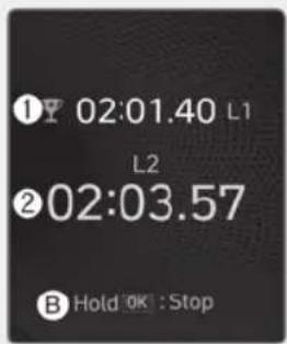 ① 02:01.40 L1 L2 ② 02:03.57 B Hold OK : Stop