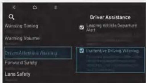 Warning Timing Warning Volume Drivers After Belize Warning Forward Safety Lane Safety Driver Assistance Leading Vehicle Departure Alert Inattentive Driving Warning