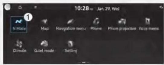 10:28 Jan. 29, Wed N Mode Map Navigation menu Phone Phone projection Voice mems Climate Quiet mode Setting