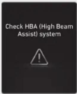 Check HBA (High Beam Assist) system