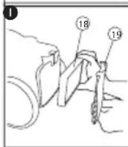 Diagram showing a mechanical or electrical component with numbered parts labeled 18 and 19