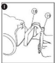 Diagram showing a mechanical or structural assembly with numbered components labeled 18 and 19.