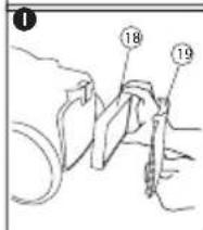 Diagram showing a mechanical or electrical component with numbered parts labeled 18 and 19