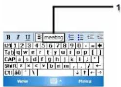 B I U Meeting 1 1234567890-= Tab q w e r t y u i o p [ ] CAP a s d f g h i k l ; * Shift z x c v b n m , . / +← Ct: 60 - \ View Menu